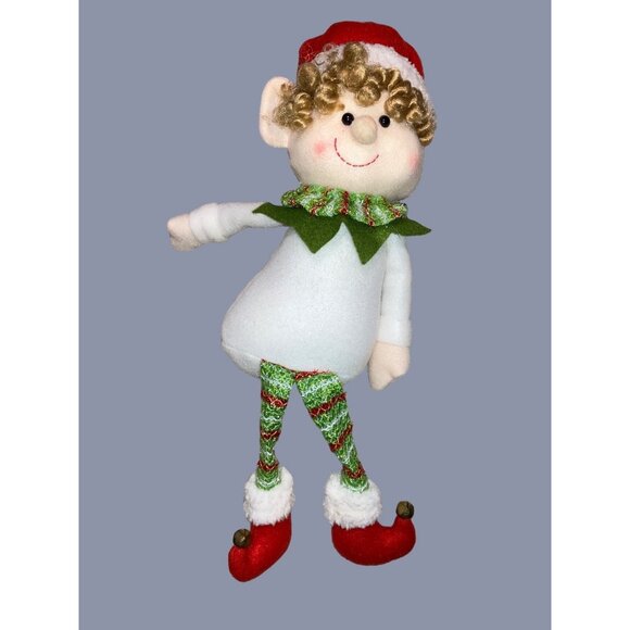 Plush Elf Doll With Curly Hair and Festive Outfit - Picture 5 of 11